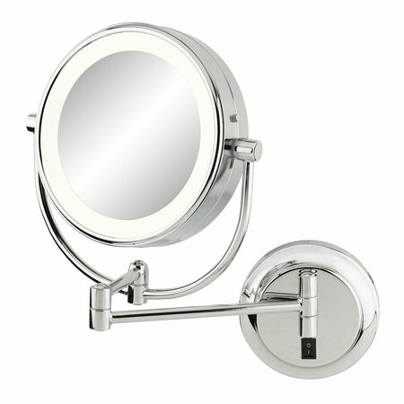 KIMBALL & YOUNG Hardwired Neo Modern LED Lighted Wall Mirror, Chrome 945-2-45HW
